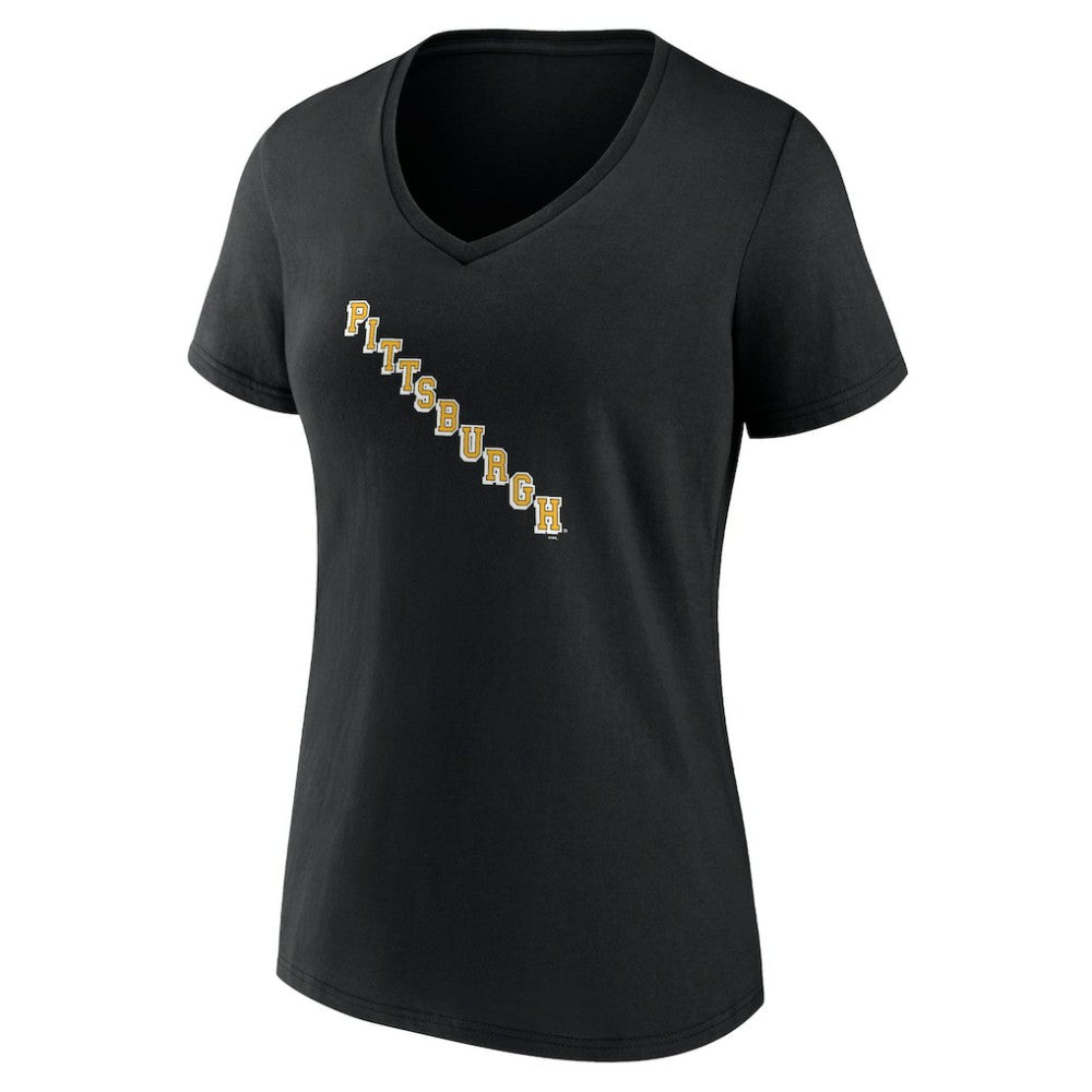 Pittsburgh Penguins Women's Alternate Logo V-Neck T-Shirt - Black - NHL