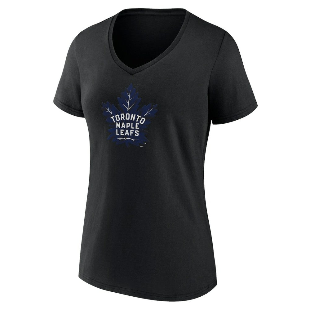 Toronto Maple Leafs Women's Alternate Logo V-Neck T-Shirt - Black - NHL
