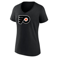 Philadelphia Flyers Women's Alternate Logo V-Neck T-Shirt - Black - NHL