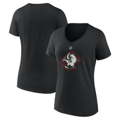 Buffalo Sabres Women's Alternate Logo V-Neck T-Shirt - Black - NHL