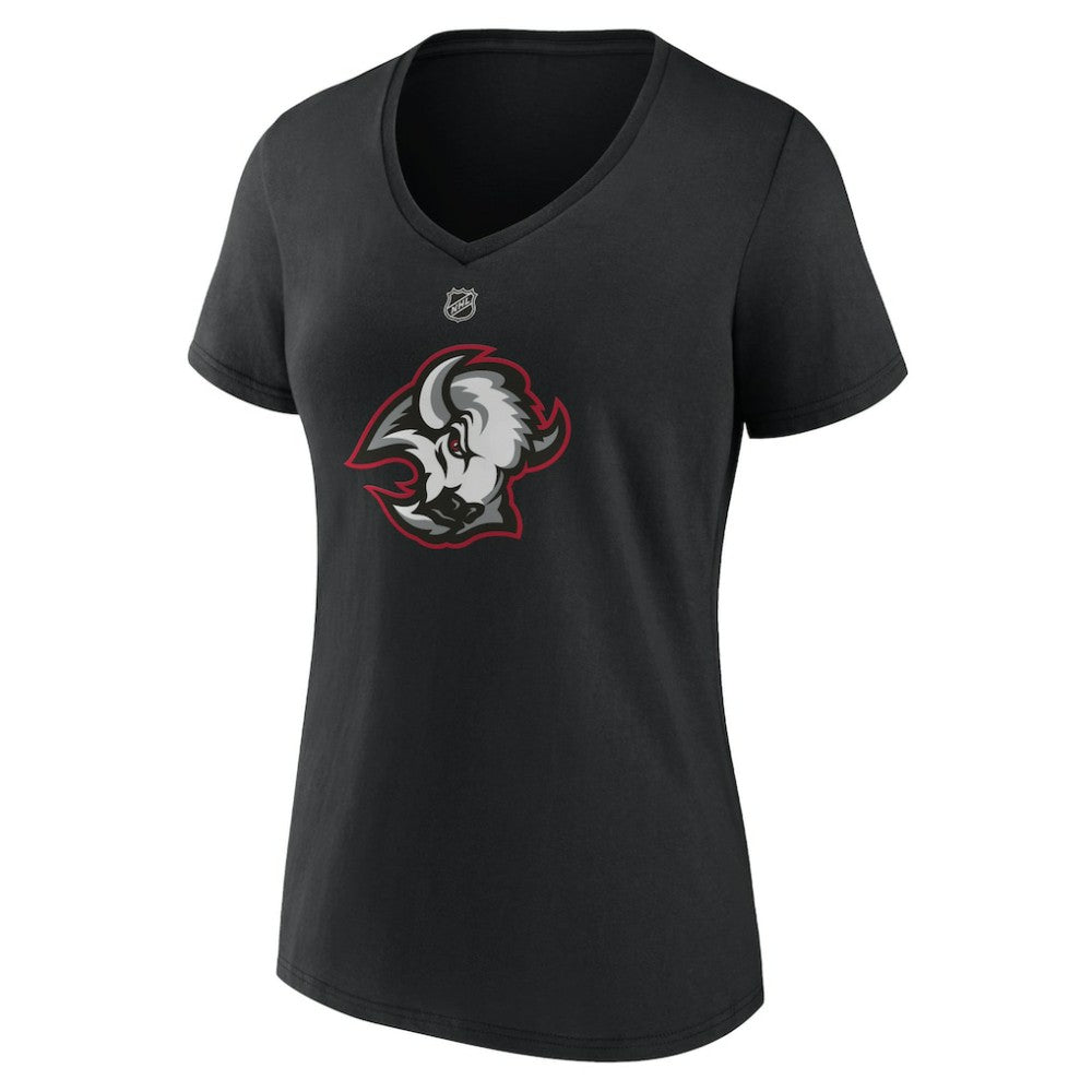 Buffalo Sabres Women's Alternate Logo V-Neck T-Shirt - Black - NHL