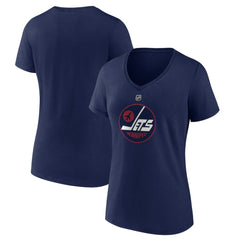 Winnipeg Jets Women's Alternate Logo V-Neck T-Shirt - Navy - NHL