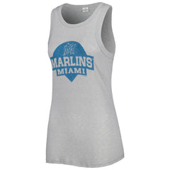 Miami Marlins Soft as a Grape Women's Tri-Blend Tank Top - MLB