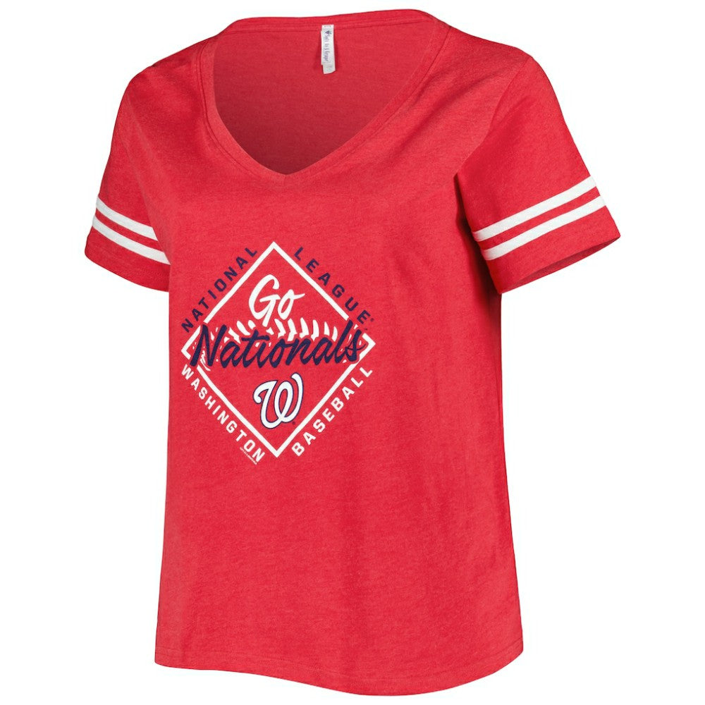 Washington Nationals Soft as a Grape Women's Plus Size V-Neck Jersey T-Shirt - MLB