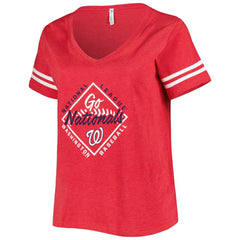 Washington Nationals Soft as a Grape Women's Plus Size V-Neck Jersey T-Shirt - MLB