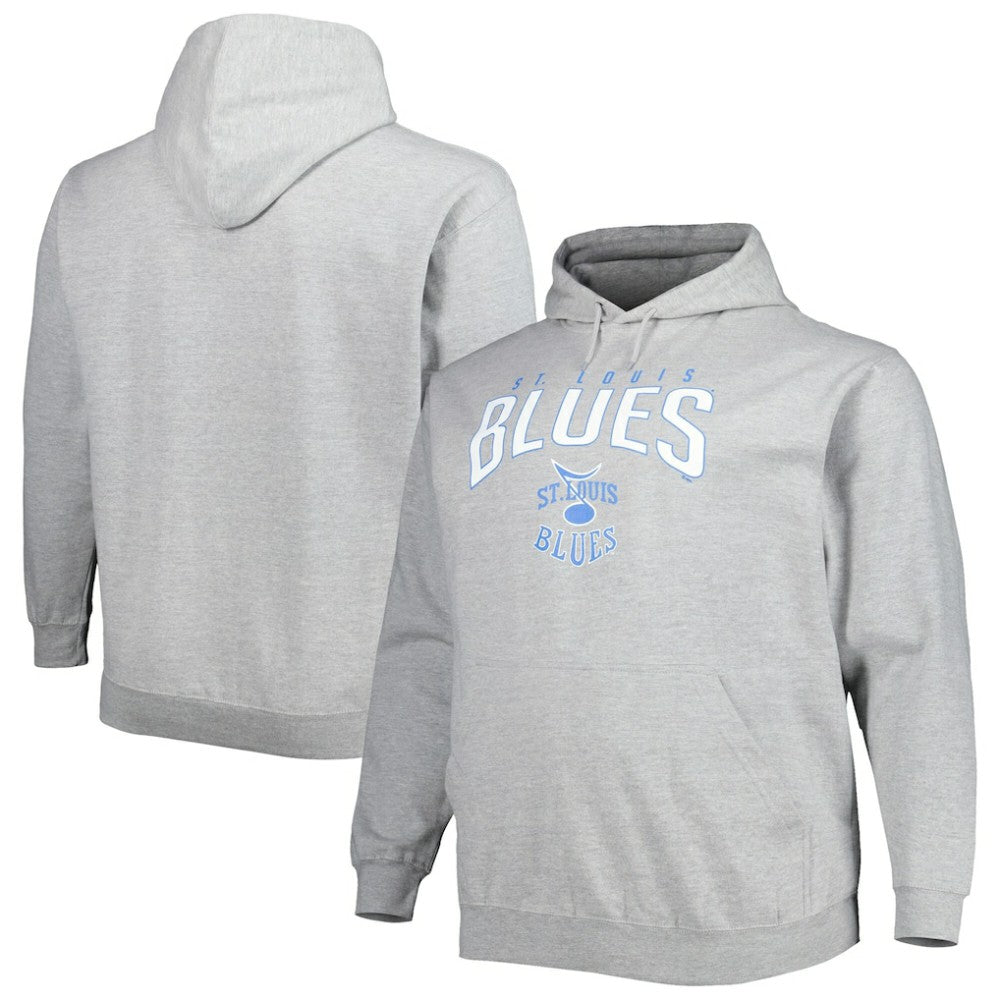 St. Louis Blues Fanatics Special Edition 2.0 Big & Tall Wordmark Pullover Hoodie - Heather Gray - NHL