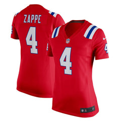Bailey Zappe New England Patriots Women's Team Game Jersey Red | Nike for Sale