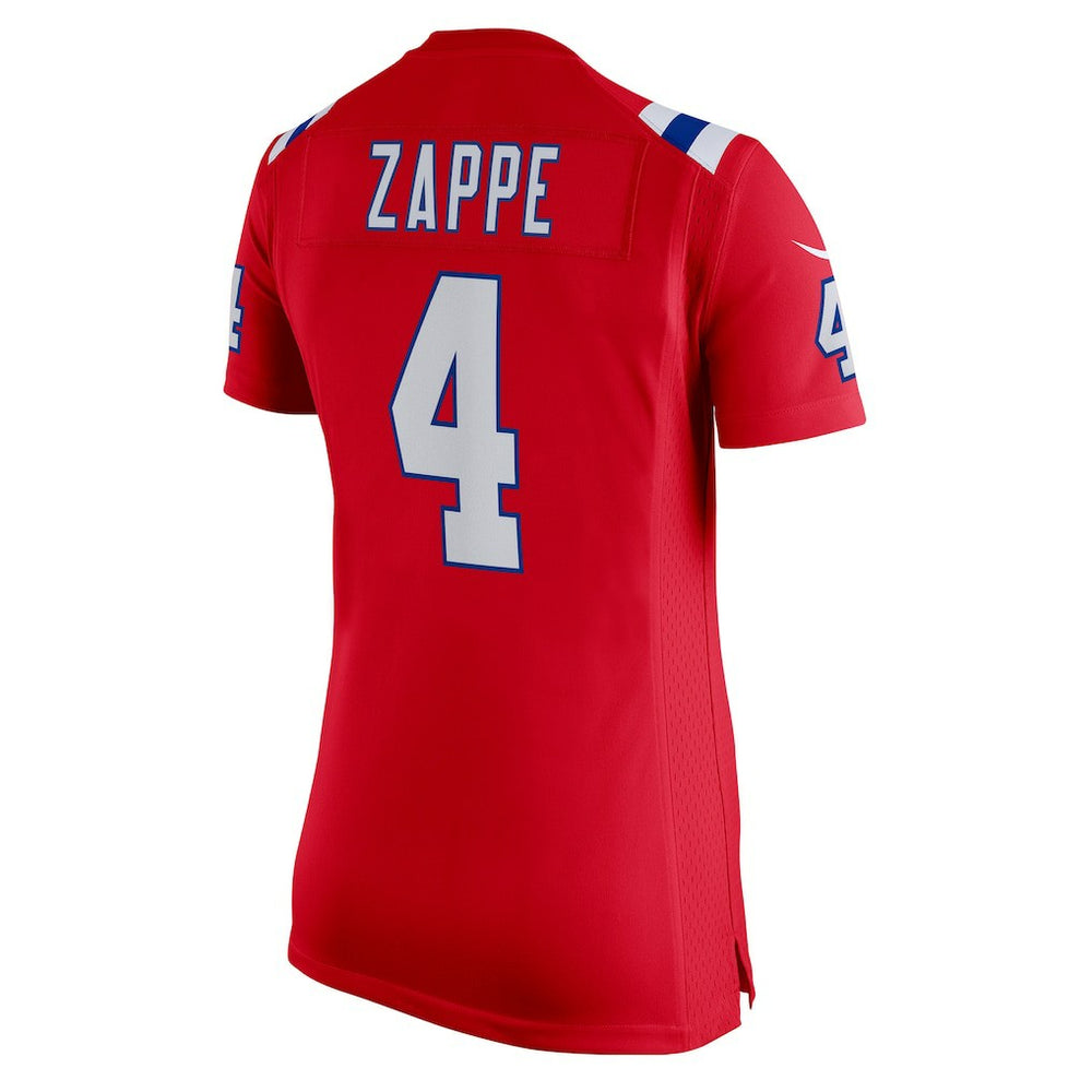 Bailey Zappe New England Patriots Women's Team Game Jersey Red | Nike for Sale