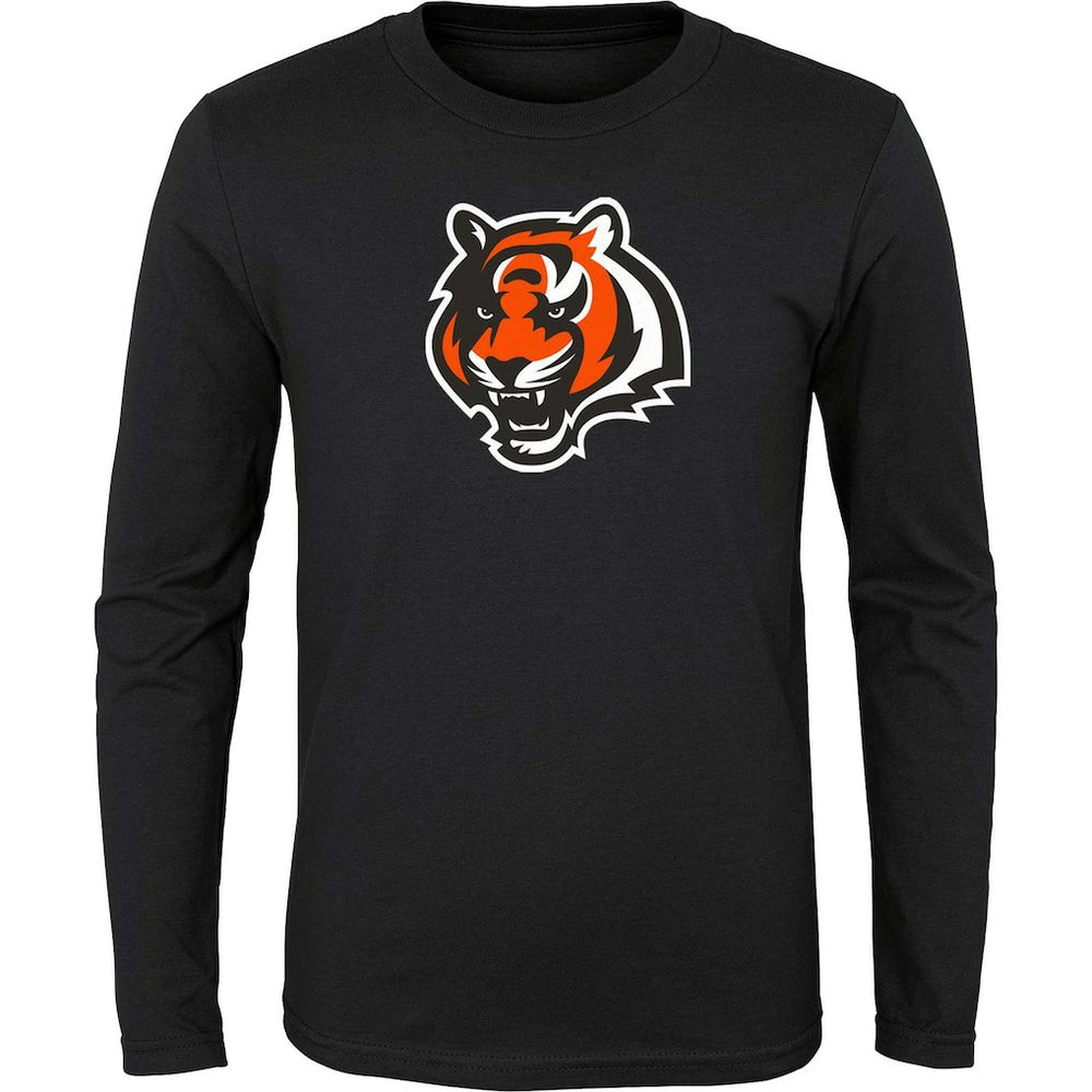 Cincinnati Bengals Youth Primary Logo Long Sleeve T-Shirt Black | NFL