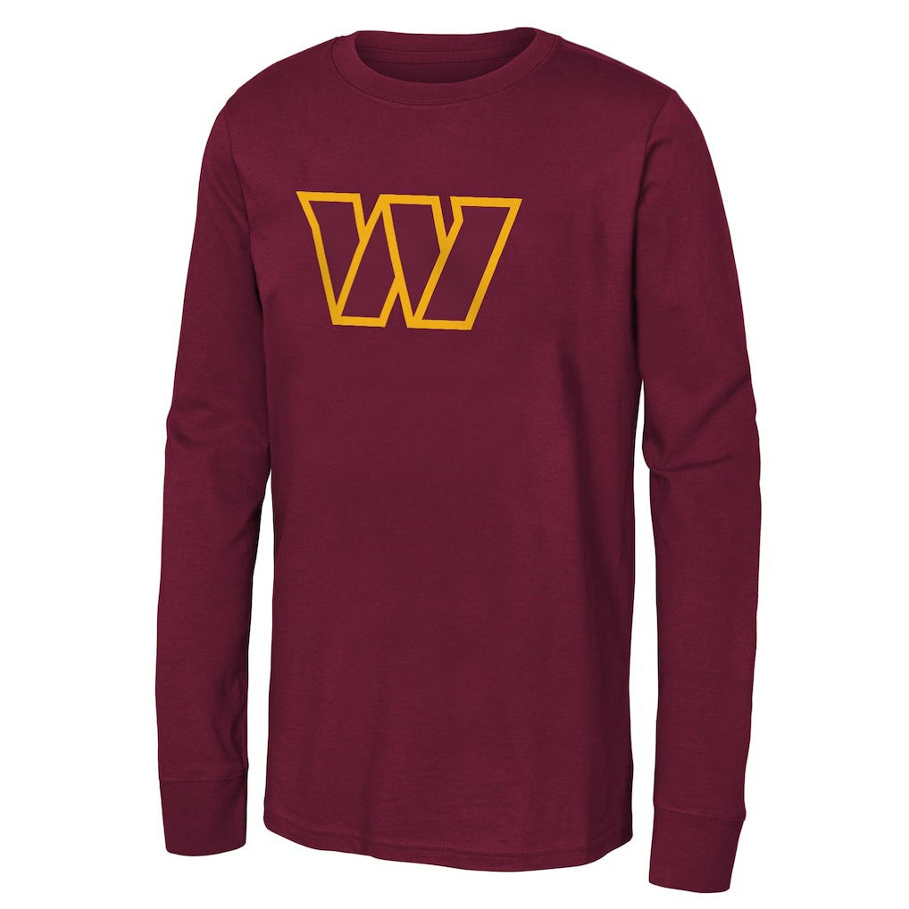Washington Commanders Youth Primary Logo Long Sleeve T-Shirt Burgundy | NFL