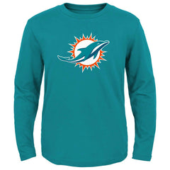 Miami Dolphins Youth Primary Logo Long Sleeve T-Shirt Aqua | NFL