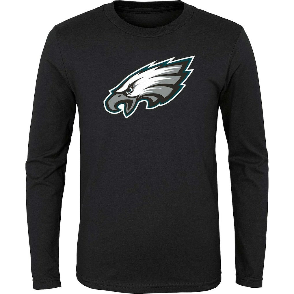 Philadelphia Eagles Youth Primary Logo Long Sleeve T-Shirt Black | NFL