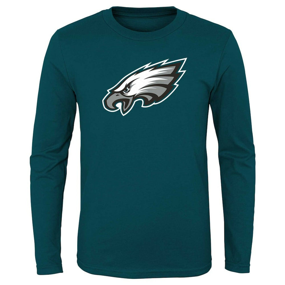 Philadelphia Eagles Youth Primary Logo Long Sleeve T-Shirt Midnight Green | NFL