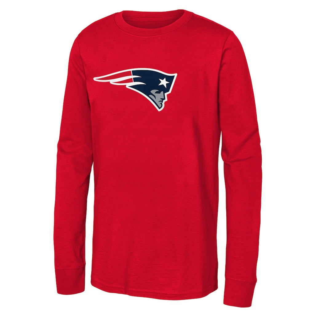 New England Patriots Youth Primary Logo Long Sleeve T-Shirt Red | NFL
