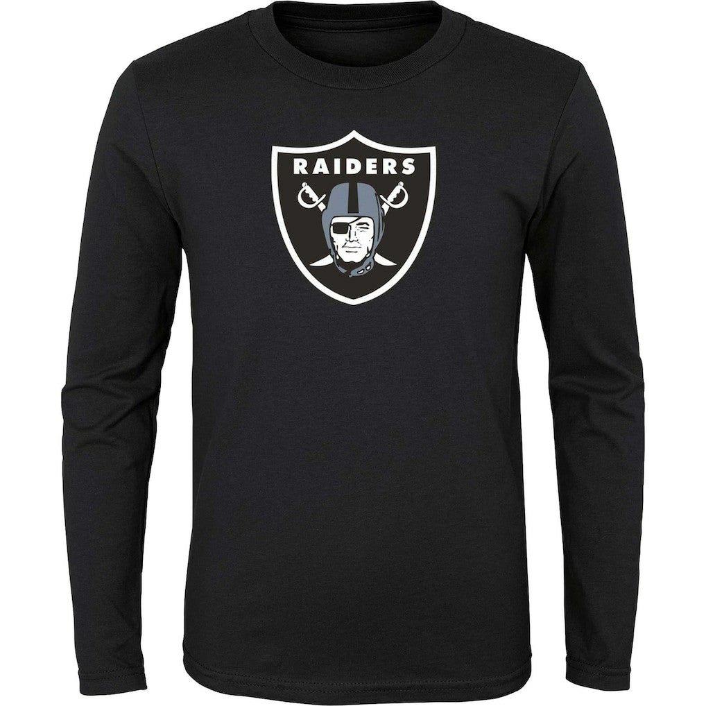 Las Vegas Raiders Youth Primary Logo Long Sleeve T-Shirt Black | NFL