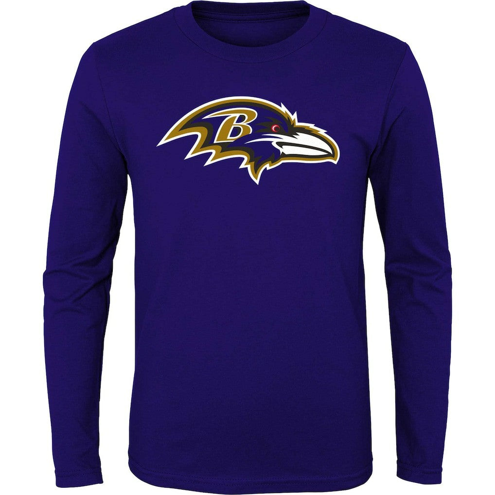 Baltimore Ravens Youth Primary Logo Long Sleeve T-Shirt Purple | NFL
