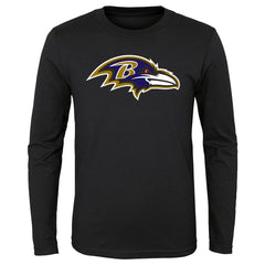 Baltimore Ravens Preschool Primary Logo Long Sleeve T-Shirt Black | NFL