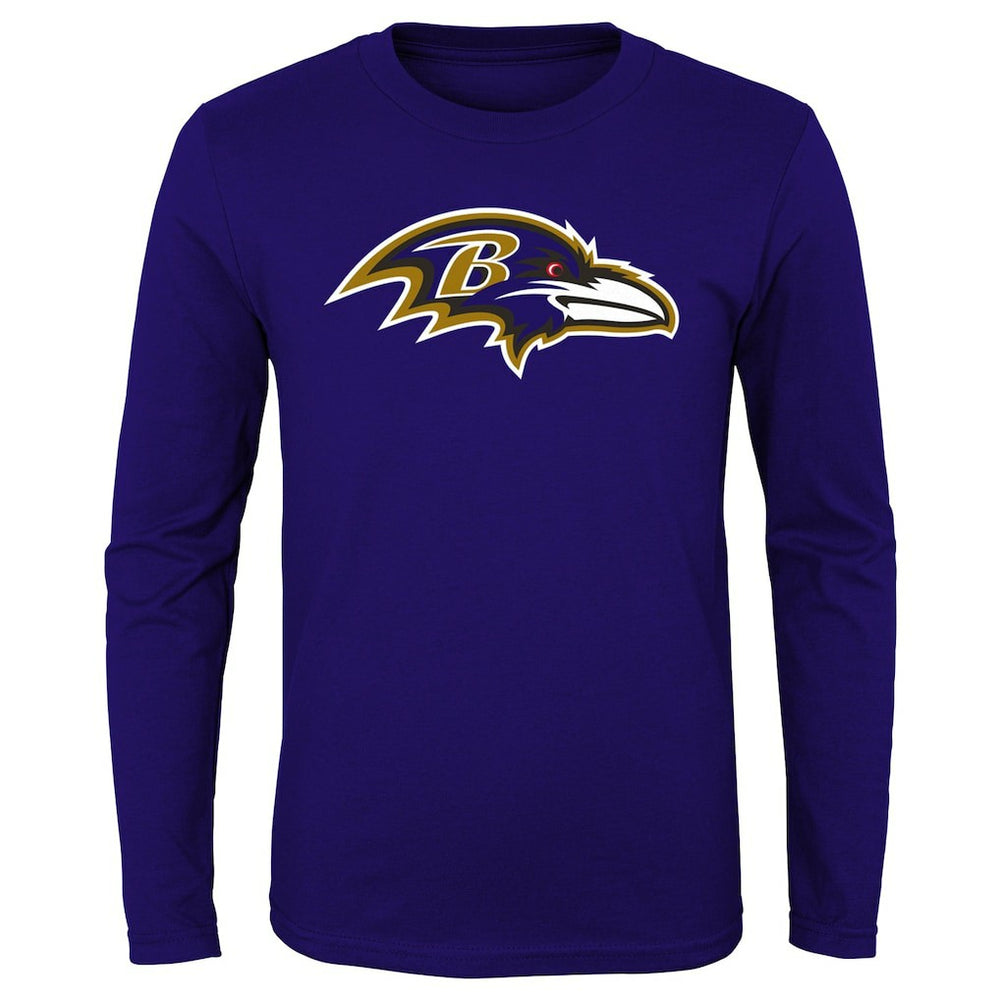 Baltimore Ravens Preschool Primary Logo Long Sleeve T-Shirt Purple | NFL