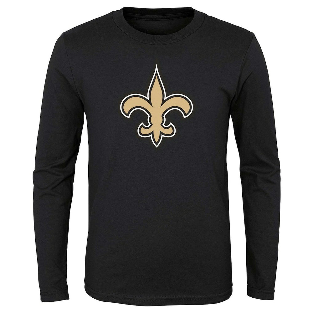 New Orleans Saints Preschool Primary Logo Long Sleeve T-Shirt Black | NFL
