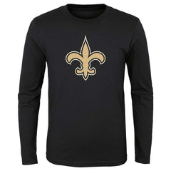 New Orleans Saints Preschool Primary Logo Long Sleeve T-Shirt Black | NFL