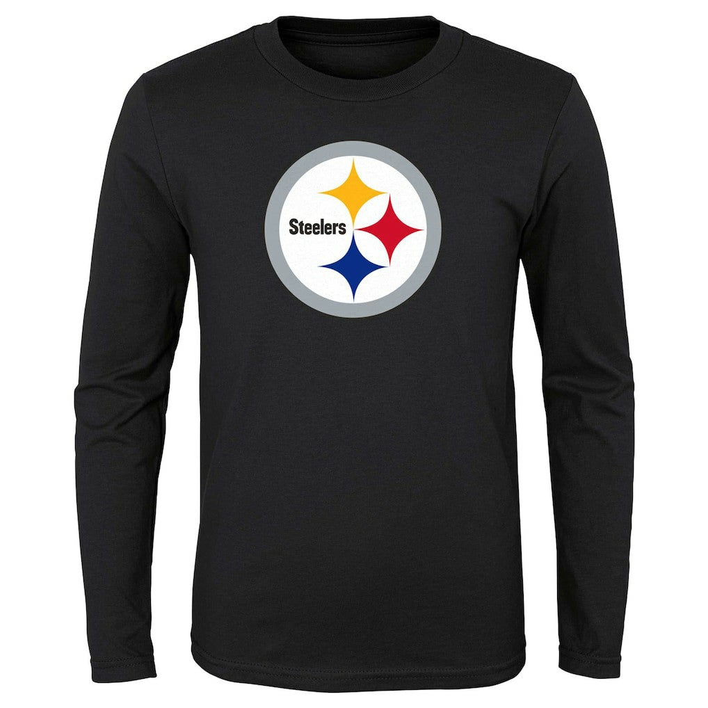 Pittsburgh Steelers Preschool Primary Logo Long Sleeve T-Shirt Black | NFL