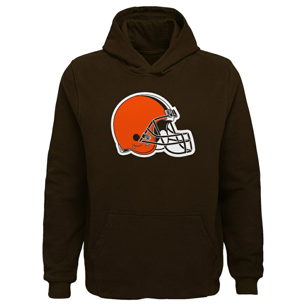 Cleveland Browns Youth Team Logo Pullover Hoodie Brown | NFL