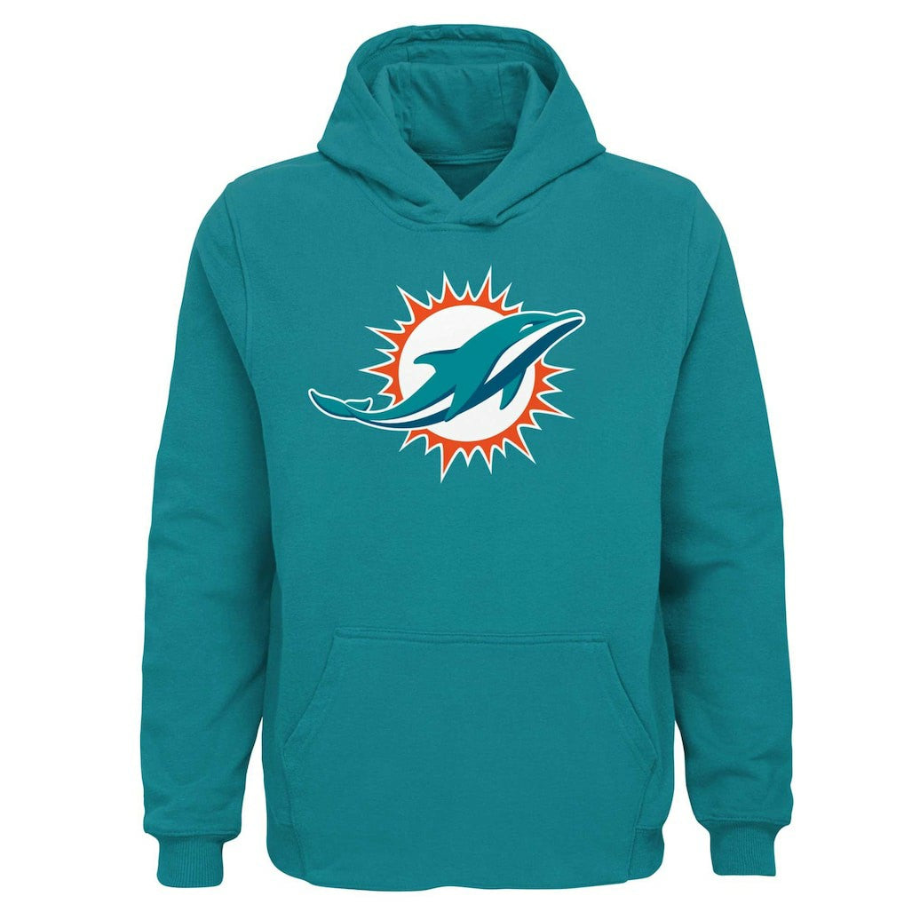 Miami Dolphins Youth Team Logo Pullover Hoodie Aqua | NFL