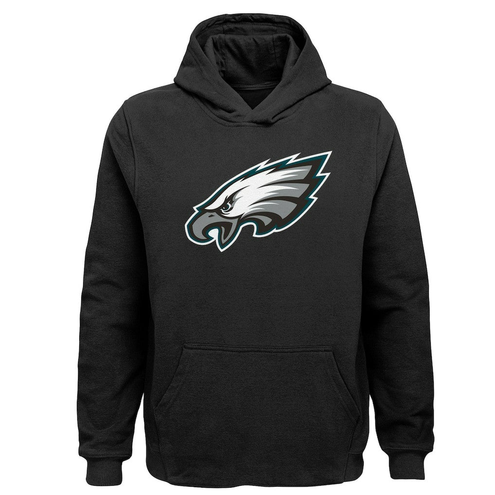 Philadelphia Eagles Youth Team Logo Pullover Hoodie Black | NFL