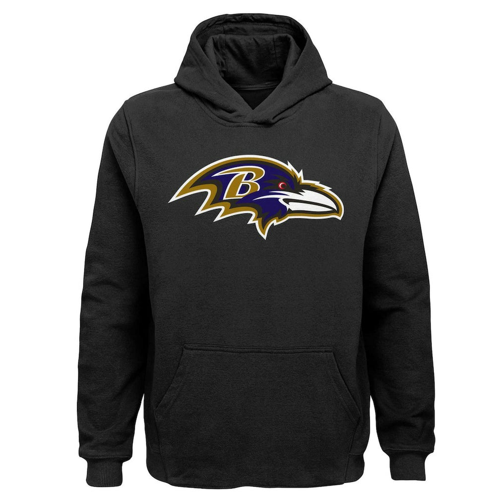 Baltimore Ravens Youth Team Logo Pullover Hoodie Black | NFL
