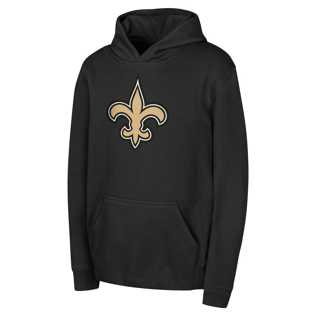 New Orleans Saints Youth Team Logo Pullover Hoodie Black | NFL
