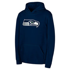 Seattle Seahawks Youth Team Logo Pullover Hoodie College Navy | NFL