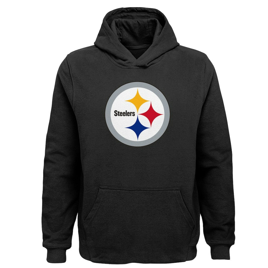Pittsburgh Steelers Youth Team Logo Pullover Hoodie Black | NFL