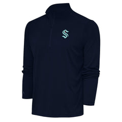 Seattle Kraken Antigua Special Edition 2.0 Tribute Quarter-Zip Pullover Top - Navy - NHL