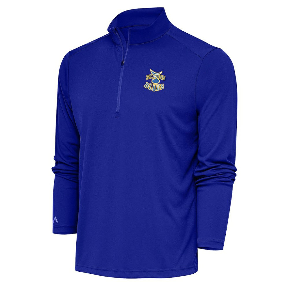St. Louis Blues Antigua Special Edition 2.0 Tribute Quarter-Zip Pullover Top - Royal - NHL