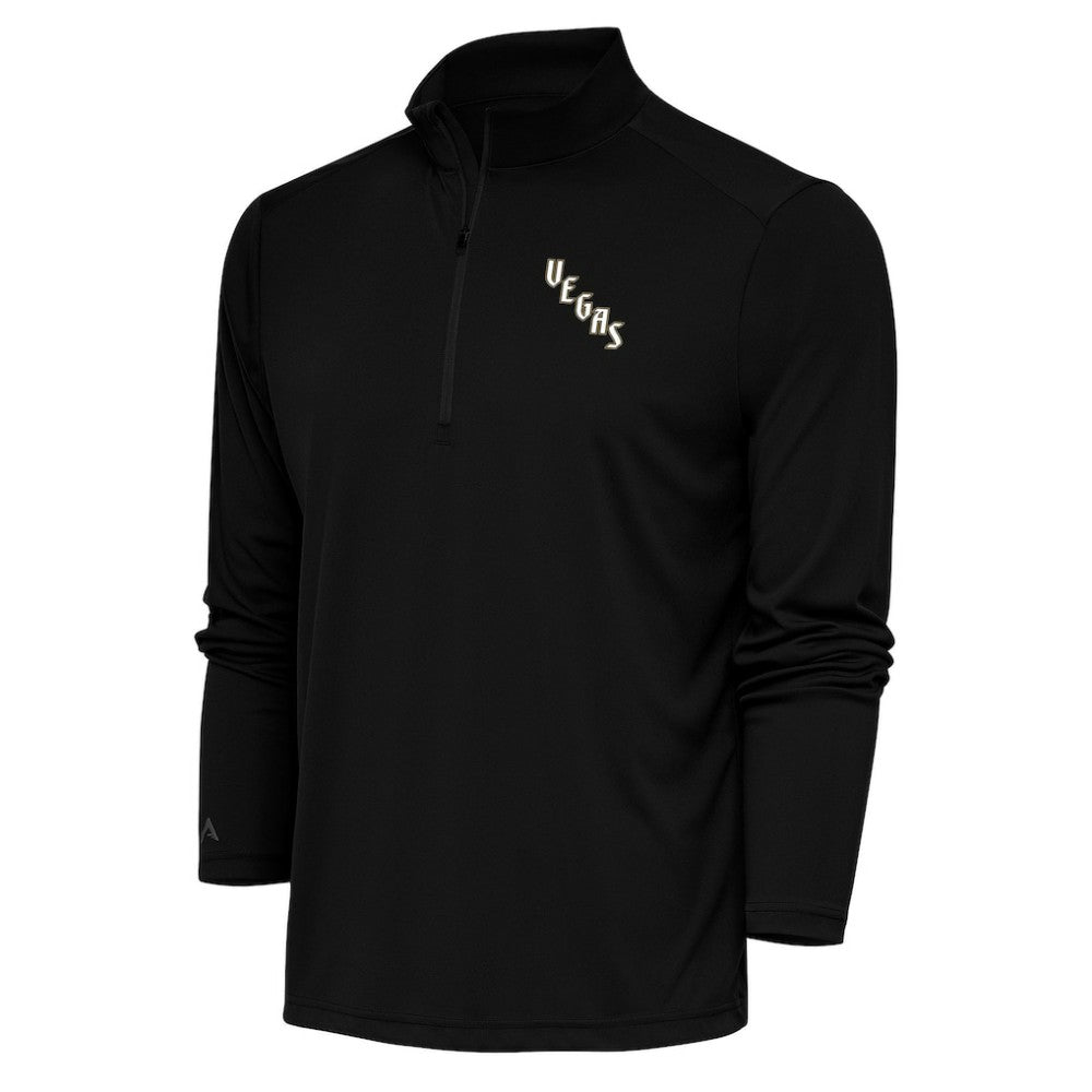 Vegas Golden Knights Antigua Special Edition 2.0 Tribute Quarter-Zip Pullover Top - Black - NHL