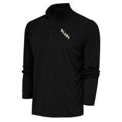 Vegas Golden Knights Antigua Special Edition 2.0 Tribute Quarter-Zip Pullover Top - Black - NHL