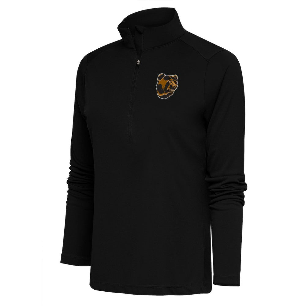 Boston Bruins Antigua Women's Special Edition 2.0 Tribute Quarter-Zip Pullover Top - Black - NHL
