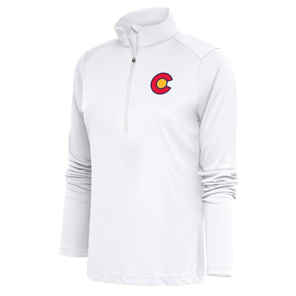 Colorado Avalanche Antigua Women's Special Edition 2.0 Tribute Quarter-Zip Pullover Top - White - NHL