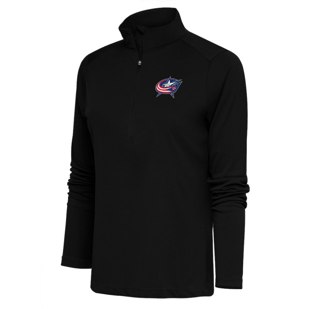 Columbus Blue Jackets Antigua Women's Special Edition 2.0 Tribute Quarter-Zip Pullover Top - Black - NHL