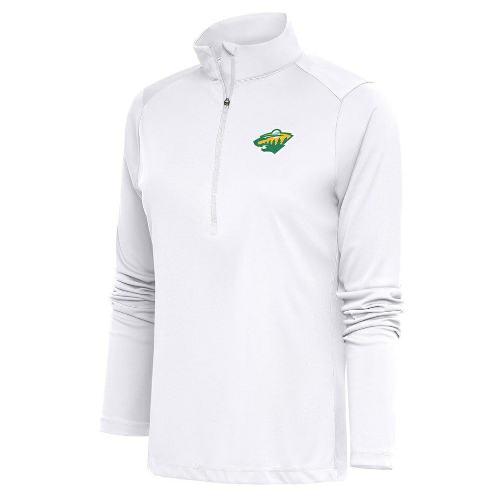 Minnesota Wild Antigua Women's Special Edition 2.0 Tribute Quarter-Zip Pullover Top - White - NHL