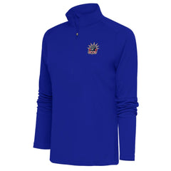 New York Rangers Antigua Women's Special Edition 2.0 Tribute Quarter-Zip Pullover Top - Royal - NHL
