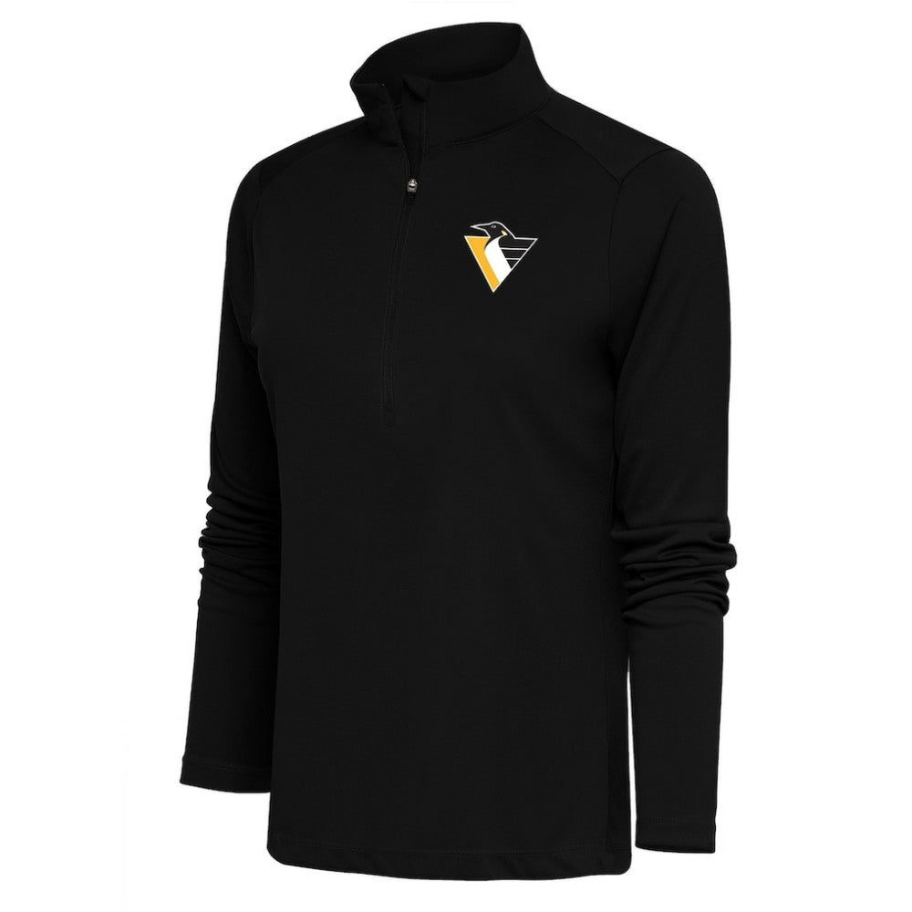 Pittsburgh Penguins Antigua Women's Special Edition 2.0 Tribute Quarter-Zip Pullover Top - Black - NHL