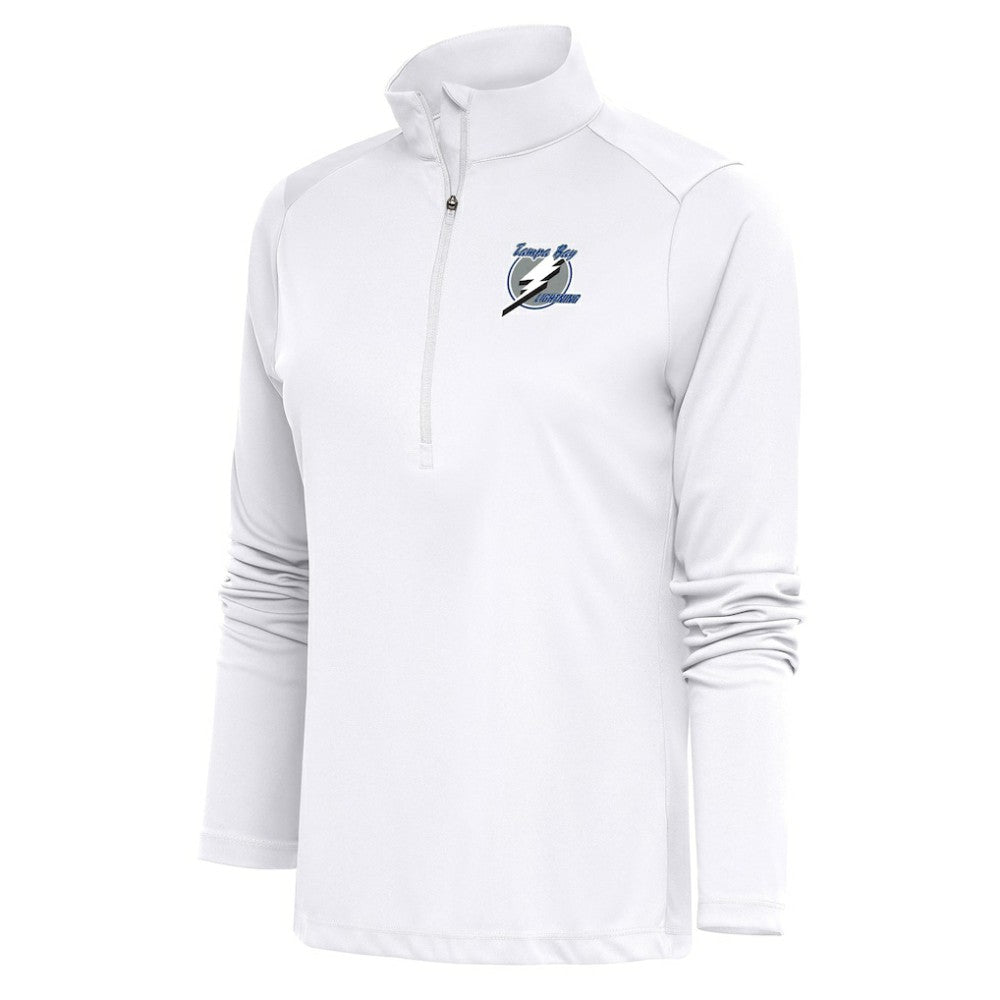 Tampa Bay Lightning Antigua Women's Special Edition 2.0 Tribute Quarter-Zip Pullover Top - White - NHL