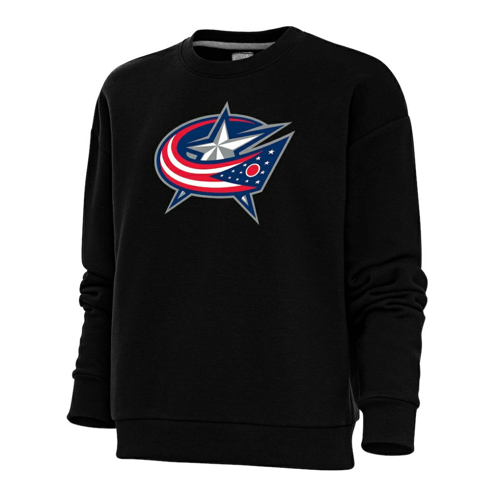 Columbus Blue Jackets Antigua Women's Special Edition 2.0 Victory Crewneck Pullover Sweatshirt - Black - NHL