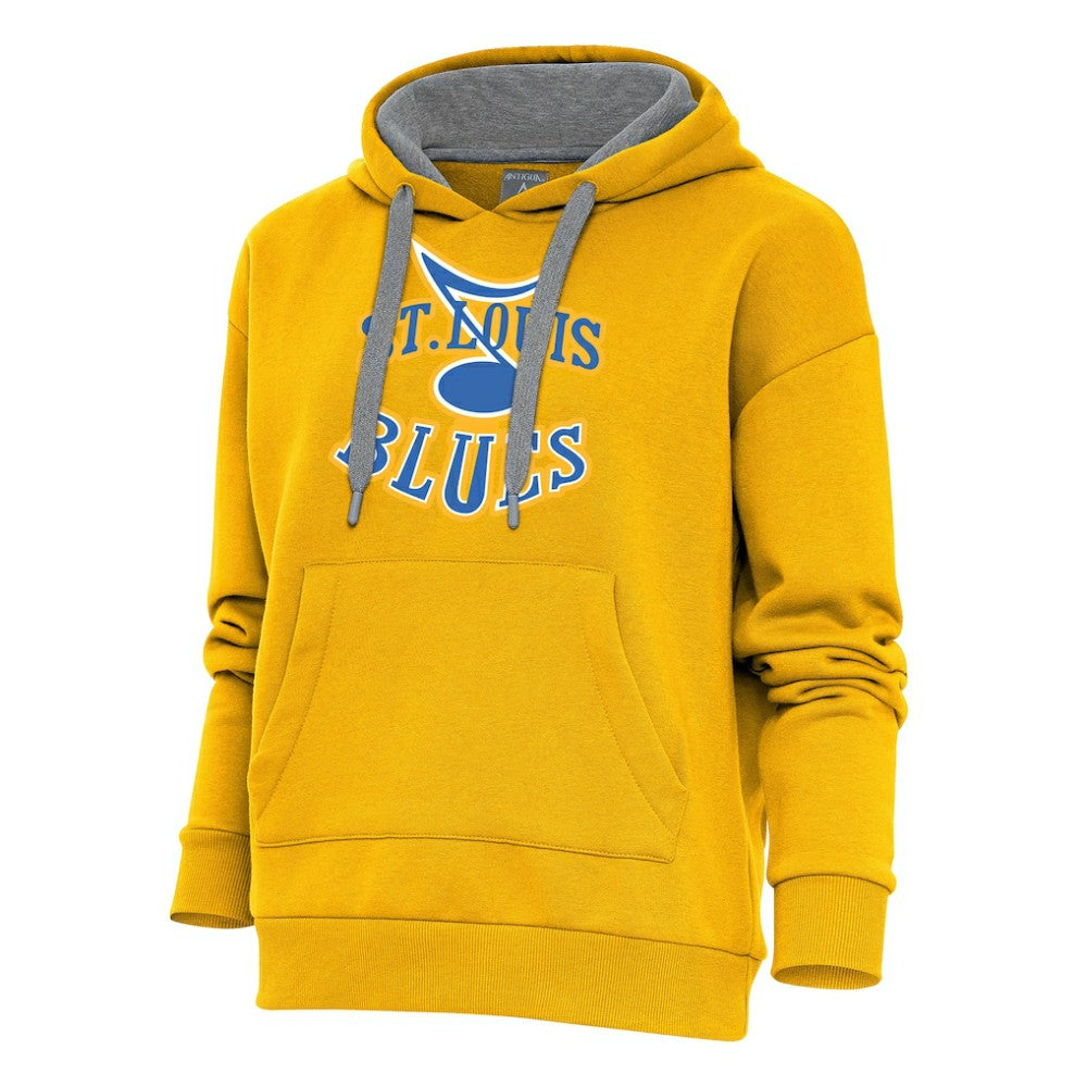 St. Louis Blues Antigua Women's Special Edition 2.0 Victory Pullover Hoodie - Gold - NHL