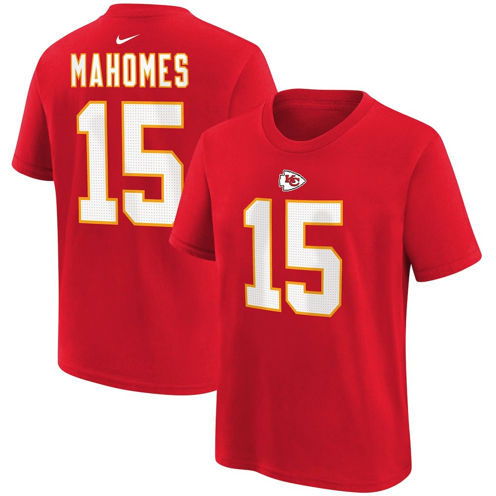 Patrick Mahomes Kansas City Chiefs Youth Player Name & Number T-Shirt Red | Nike for Sale