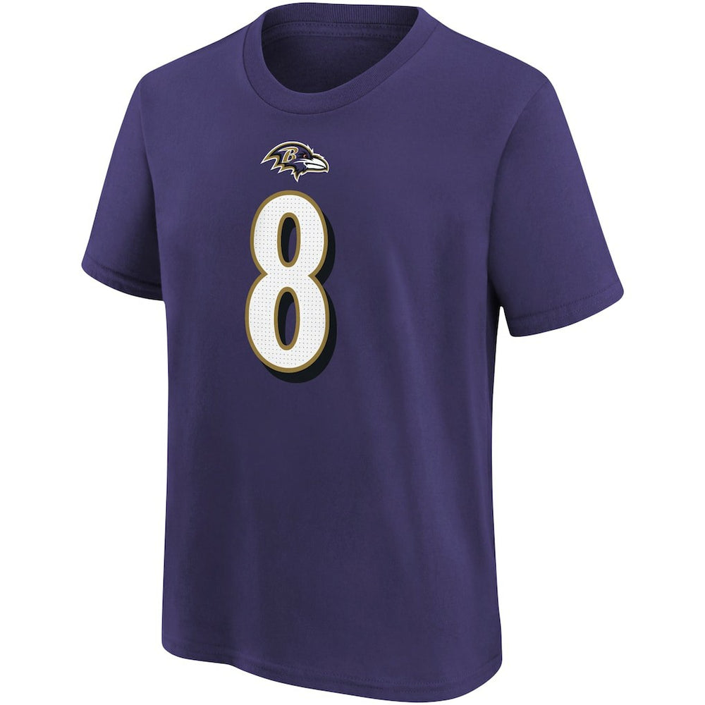Lamar Jackson Baltimore Ravens Youth Player Name & Number T-Shirt Purple | Nike for Sale