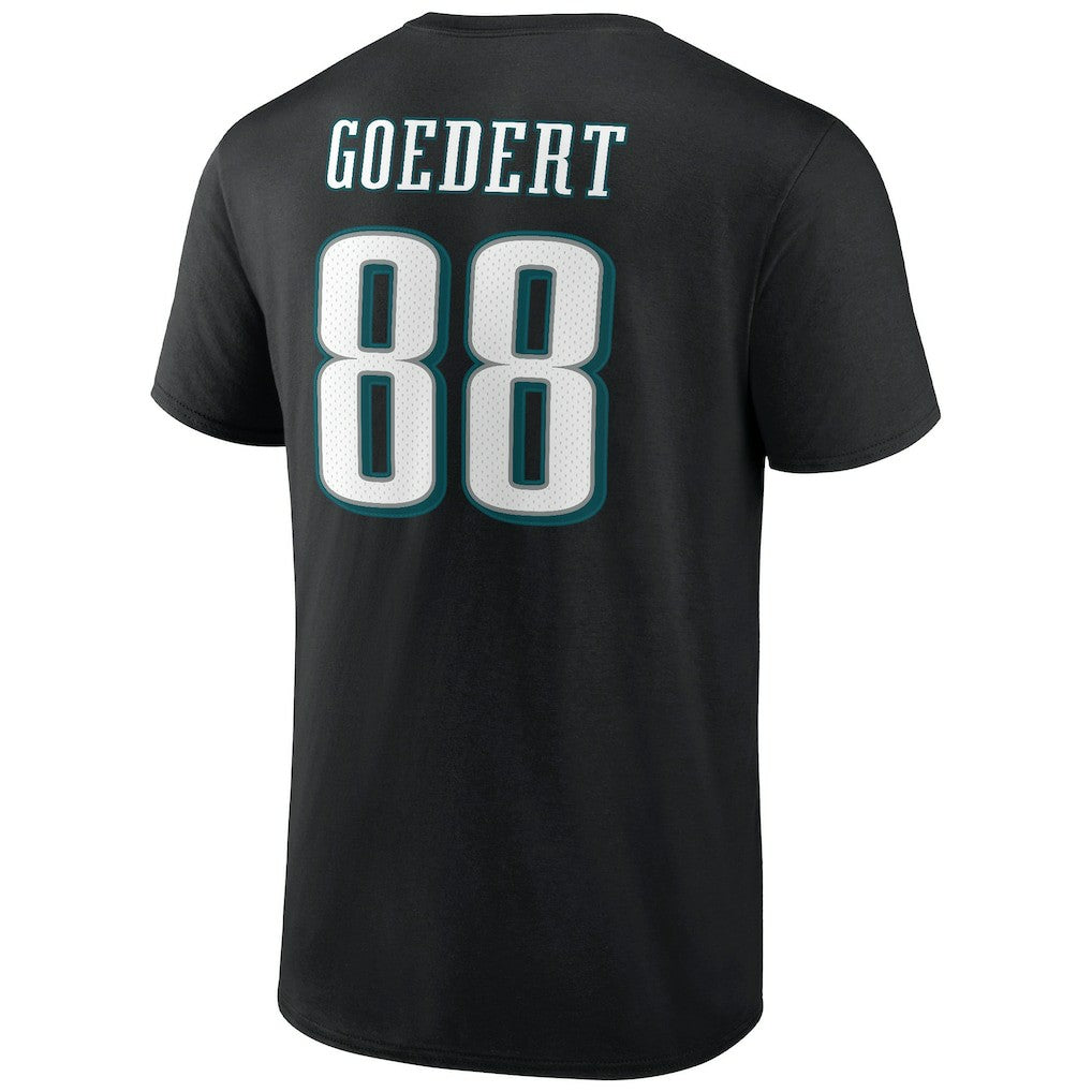 Dallas Goedert Philadelphia Eagles Icon Player Name & Number T-Shirt Black | NFL