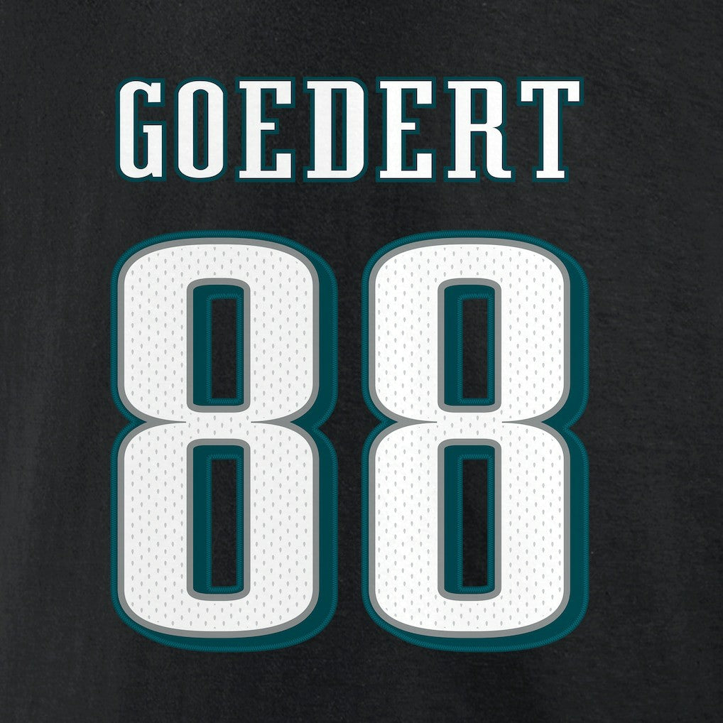 Dallas Goedert Philadelphia Eagles Icon Player Name & Number T-Shirt Black | NFL