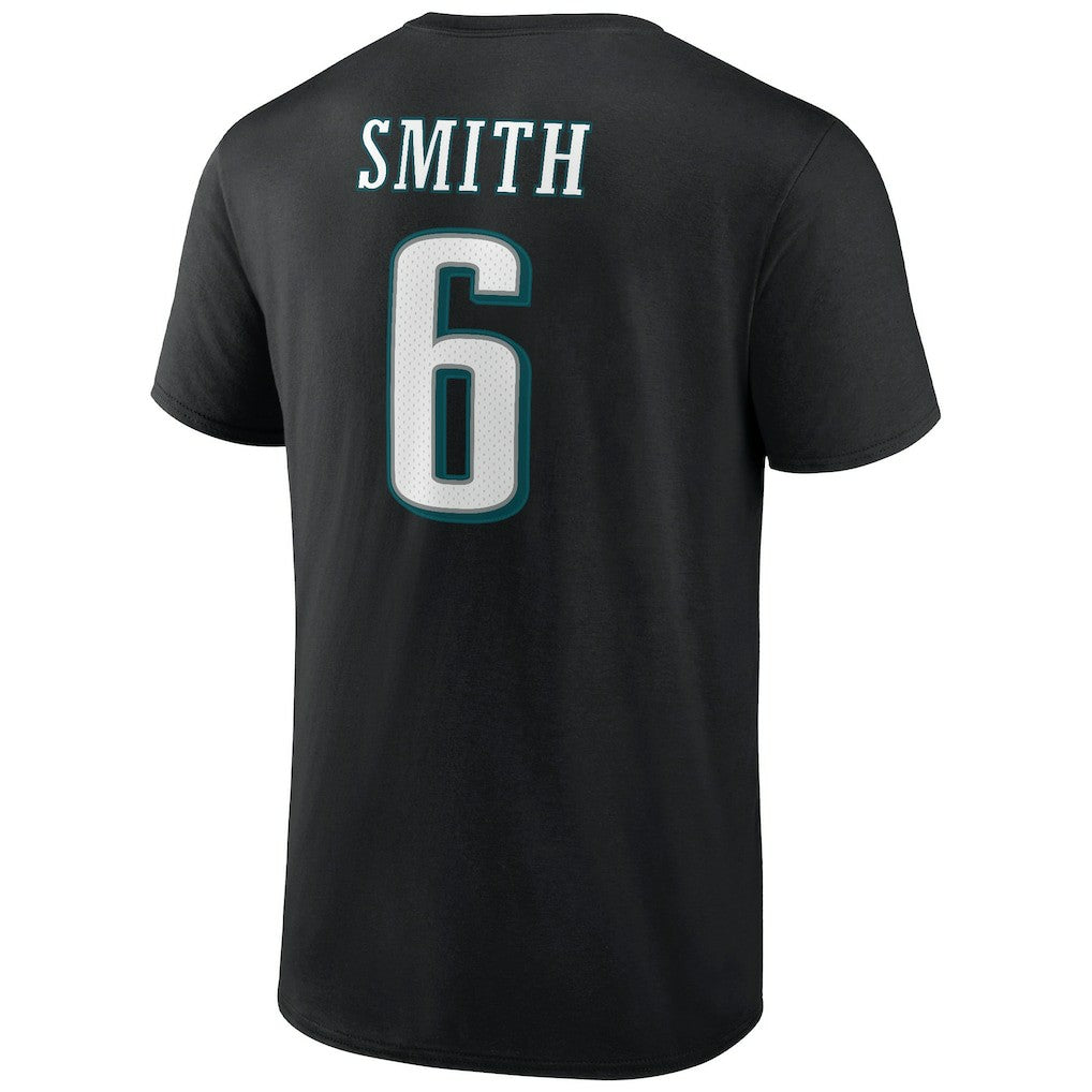 DeVonta Smith Philadelphia Eagles Icon Player Name & Number T-Shirt Black | NFL